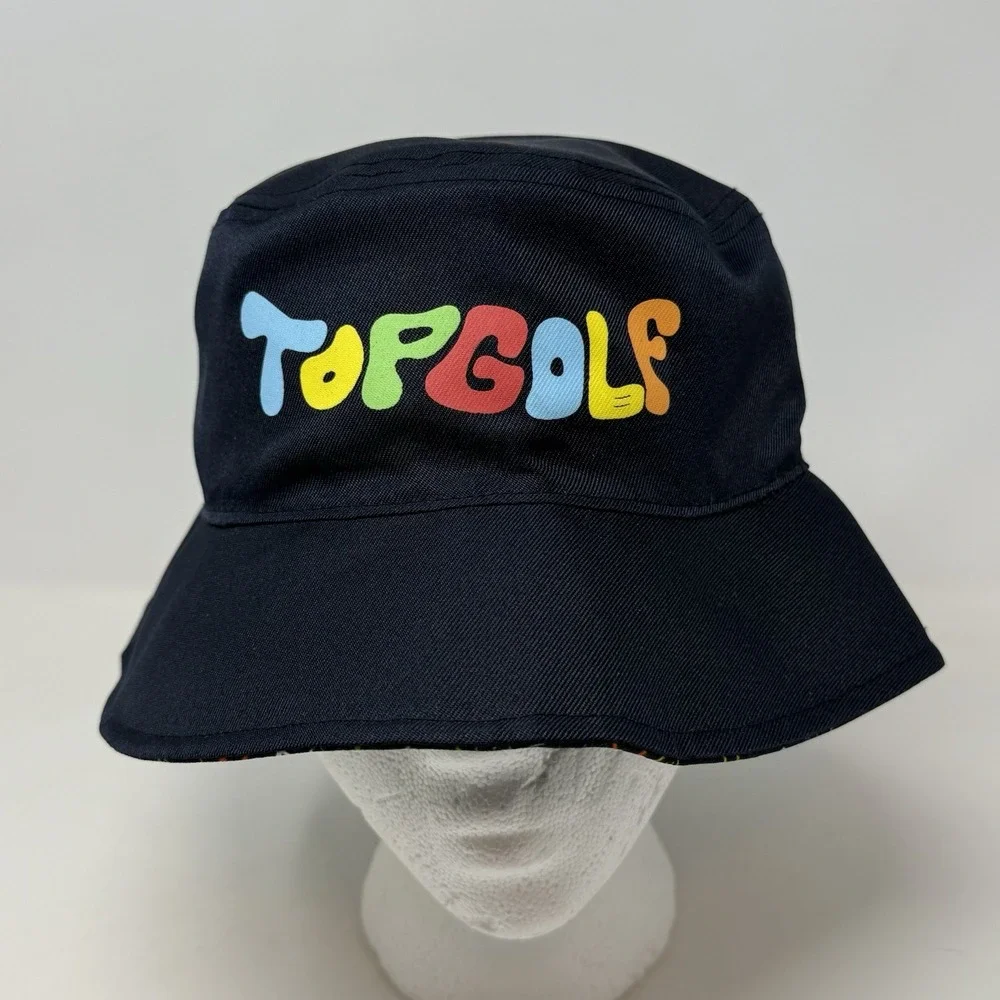 Reversible‎ Top Golf Kids 54cm Bucket Hat Navy Blue & Multicolored Sun Cap Beach